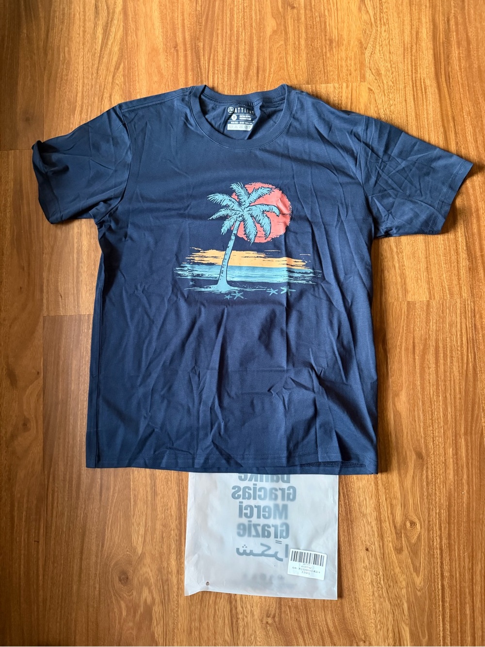 Brand New Navy Palm Sunset Graphic Tee